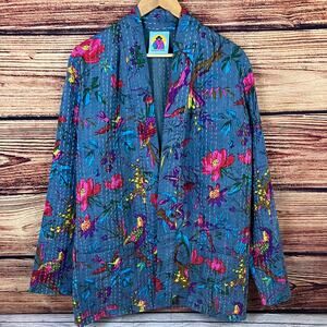 Kimono Dave Floral & Bird Print Kimono